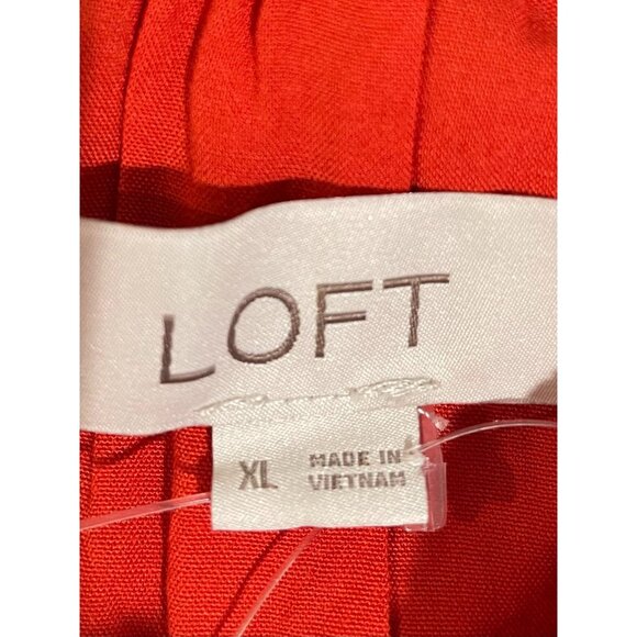 LOFT Womens Red Blouse XL 59% Viscose & Cotton With Button Detail - Picture 10 of 14